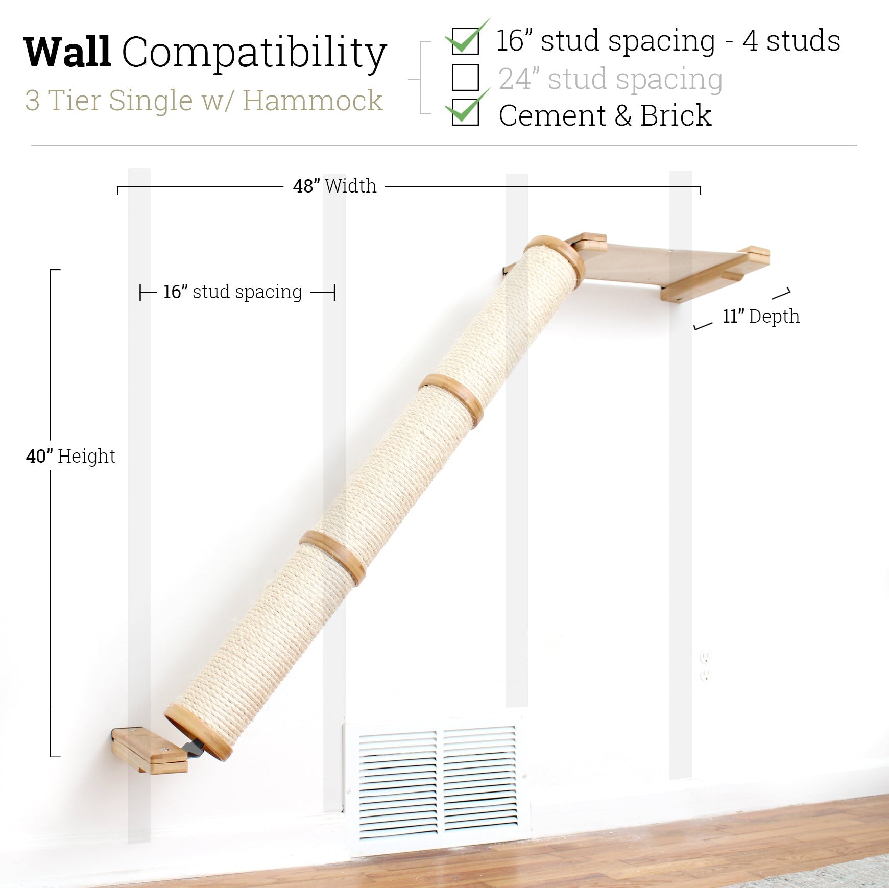 Slanted Cat Scratcher for Wall Cat Scratcher Catastrophic Creations