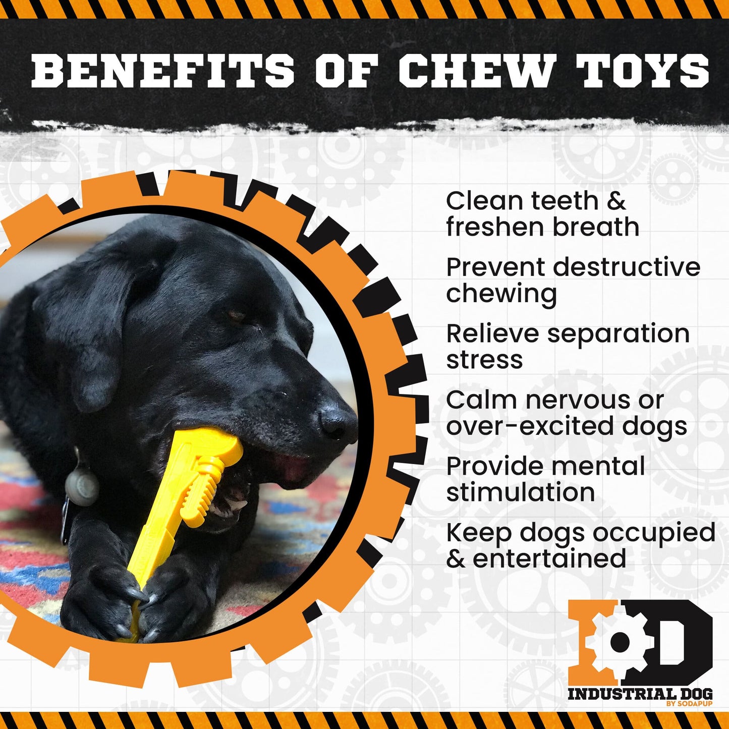 Pipe Wrench Nylon Dog Toy for Aggressive Chewers | USA Made | SodaPup Nylon Dog Toys SodaPup/True Dogs, LLC