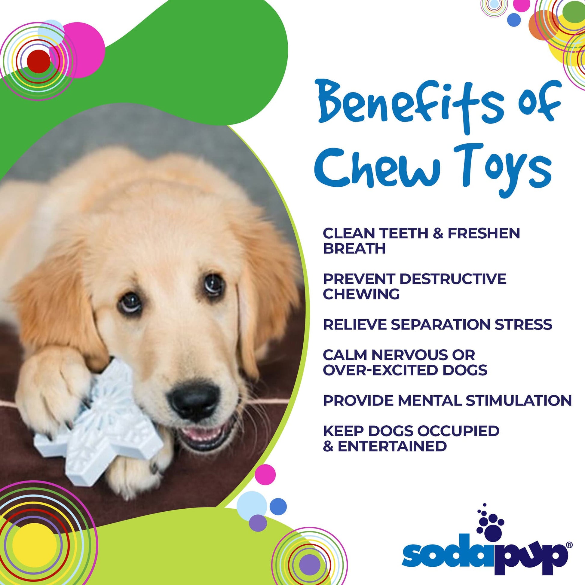 Snowflake Nylon Dog Chew Toy for Aggressive Chewers | USA Made & FDA Compliant Nylon Dog Toys SodaPup/True Dogs, LLC