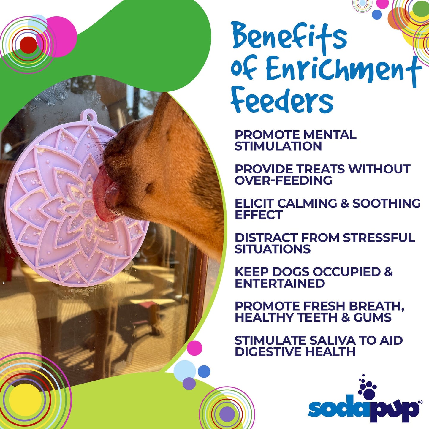 Lotus Design emat - Enrichment Lick Mat For Dogs and Cats - With Suction Cups | USA Made EMAT SodaPup/True Dogs, LLC
