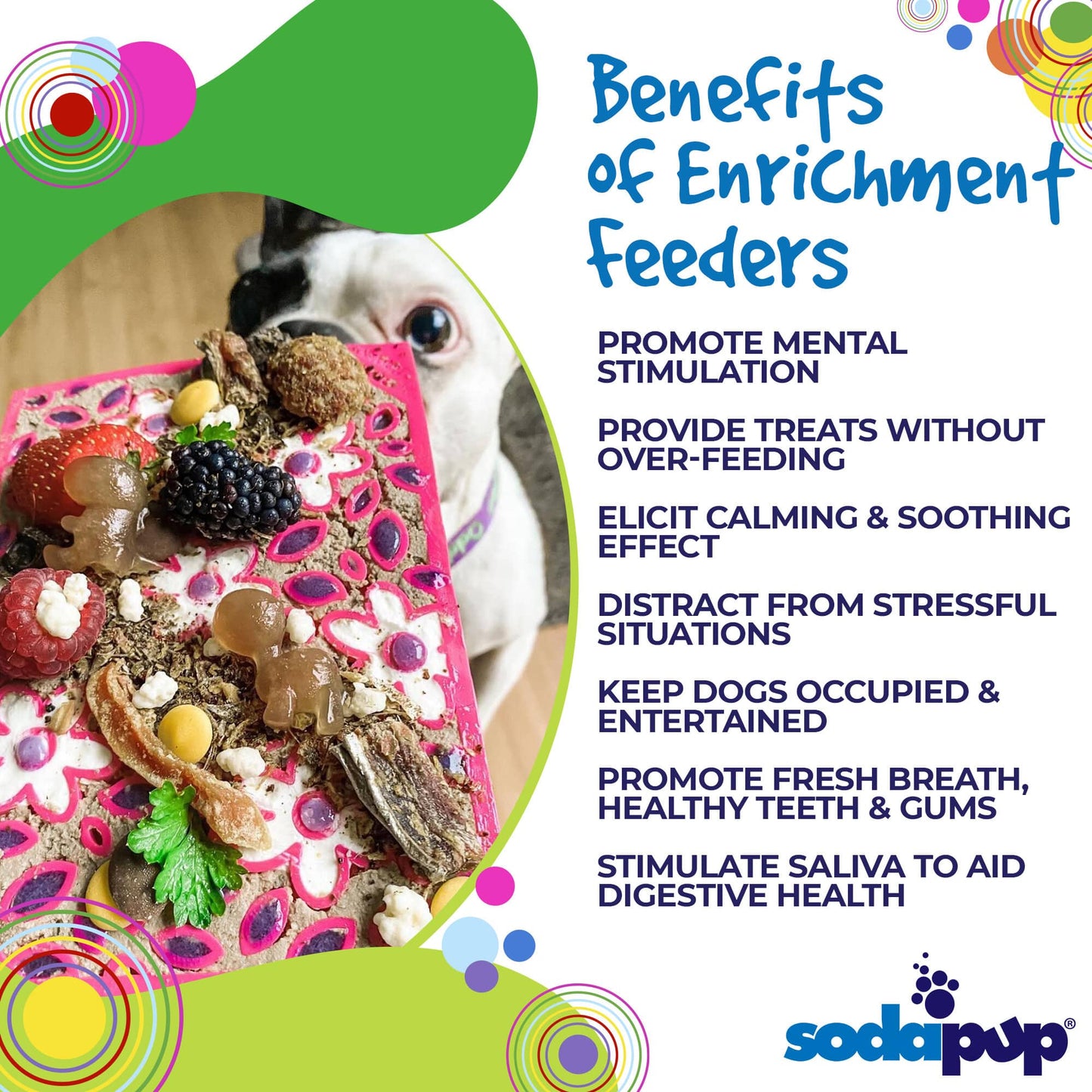 Flower Power emat - Enrichment Lick Mat for Dogs and Cats | Flower Design | USA Made EMAT SodaPup/True Dogs, LLC