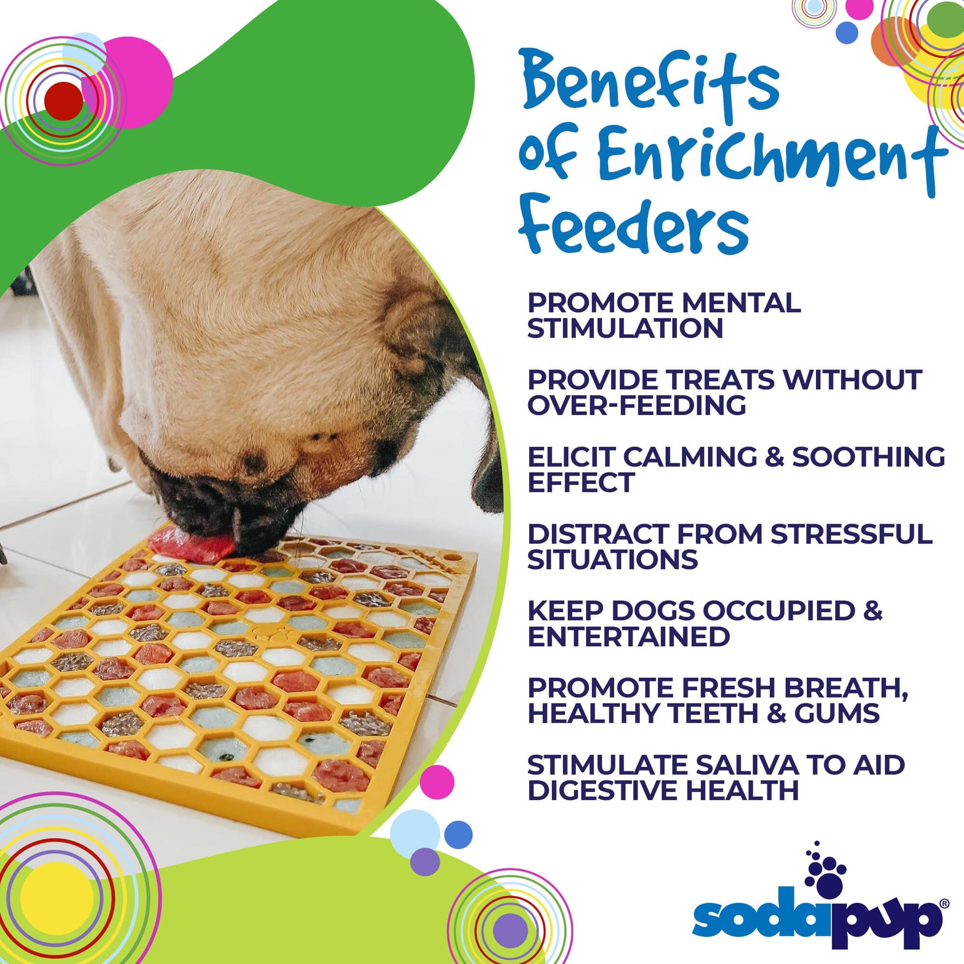 Honeycomb eMat - Enrichment Lick Mat for Dogs and Cats | eMat Enrichment Toy for Anxiety Relief | SodaPup EMAT SodaPup/True Dogs, LLC