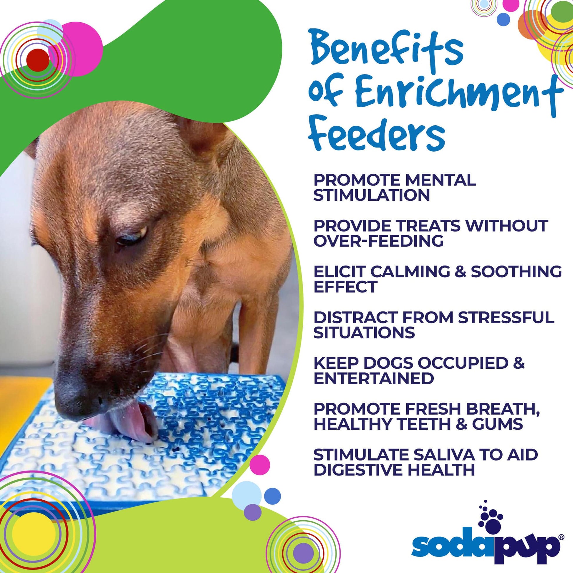 Jigsaw Puzzle eMat - Enrichment Lick Mat for Dogs and Cats | eMat Enrichment Toy for Anxiety Relief | USA Made EMAT SodaPup/True Dogs, LLC