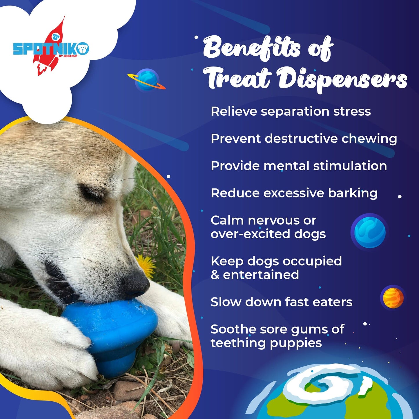 Flying Saucer Dog Toy - Durable UFO Chew Toy & Treat Dispenser | USA Made Rubber Dog Toys SodaPup/True Dogs, LLC