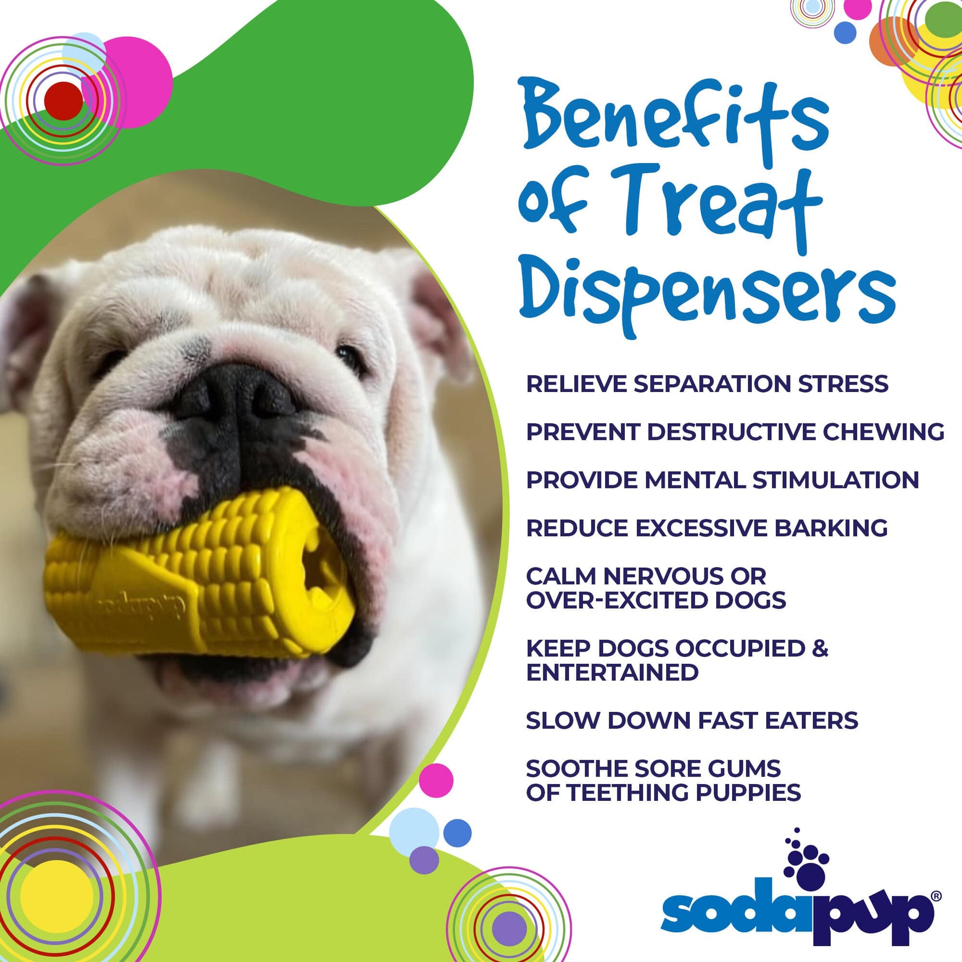 Corn on the Cob Dog Toy - Durable Rubber Treat Dispenser | USA Made Rubber Dog Toys SodaPup/True Dogs, LLC