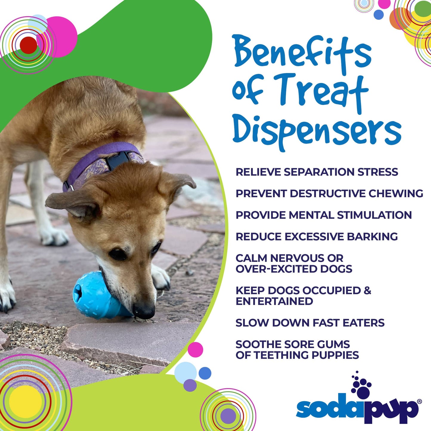 Ice Cream Cone Rubber Dog Chew Toy for Power Chewers | USA Made | SodaPup Rubber Dog Toys SodaPup/True Dogs, LLC