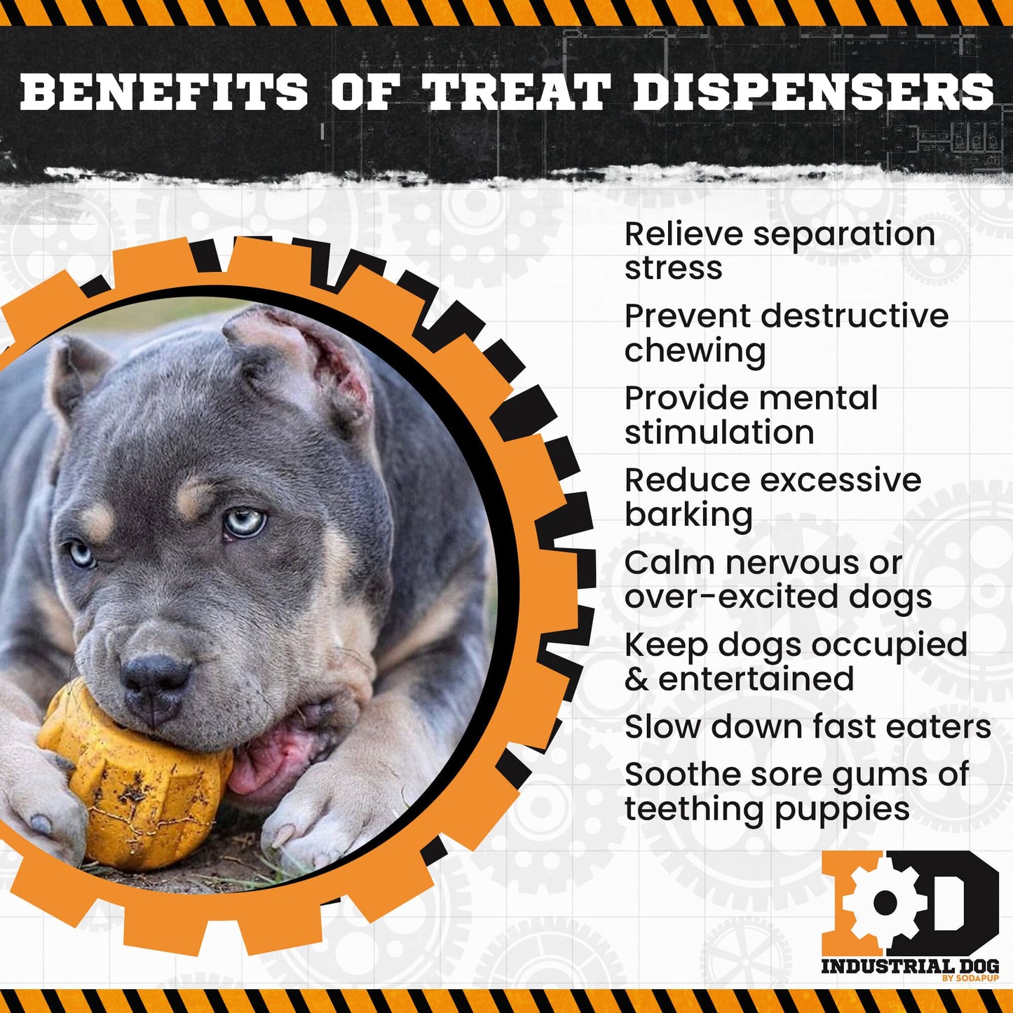 Gear eDispenser - Durable Rubber Yak Chew Holder & Treat Pocket | USA Made Rubber Dog Toys SodaPup/True Dogs, LLC