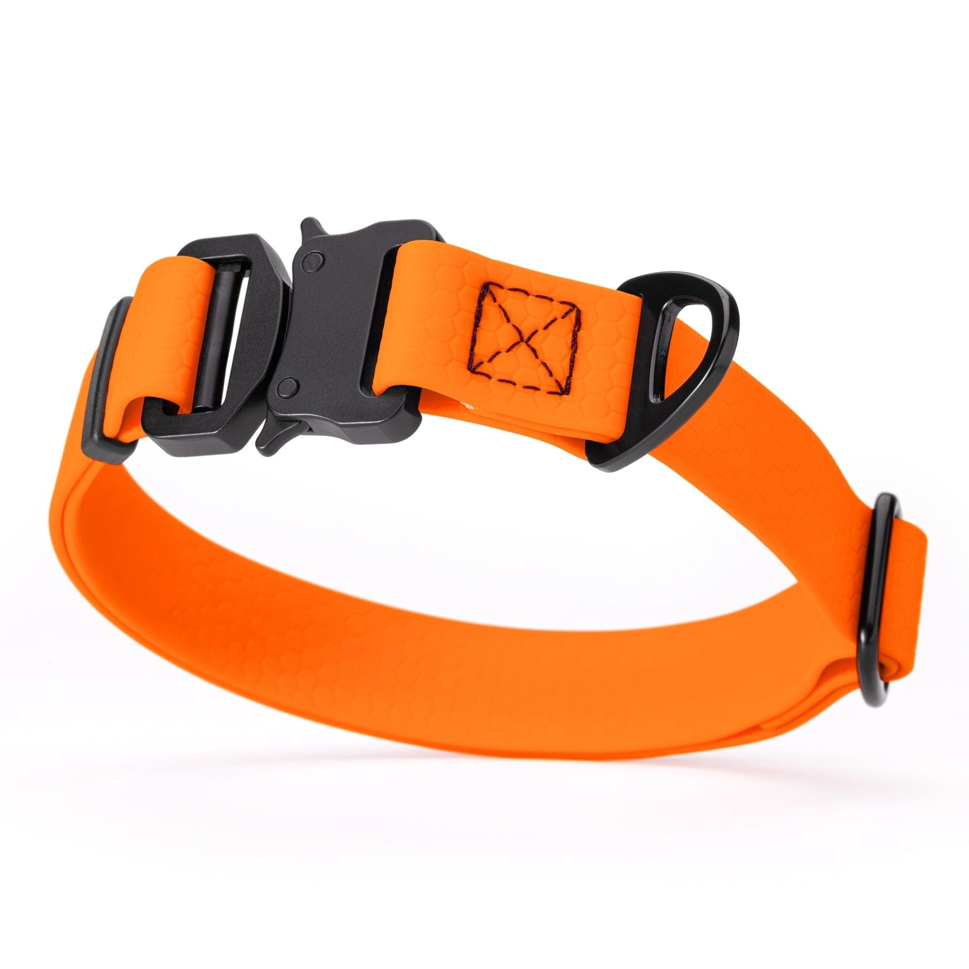 Waterproof Dog Collar with Metal Stab-Lock Buckle Hunter Orange Dog Collars Dogline