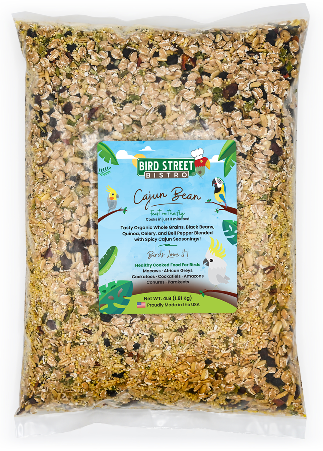 Cajun Bean - Feast on the Fly 4 lbs Parrot Food Bird Street Bistro