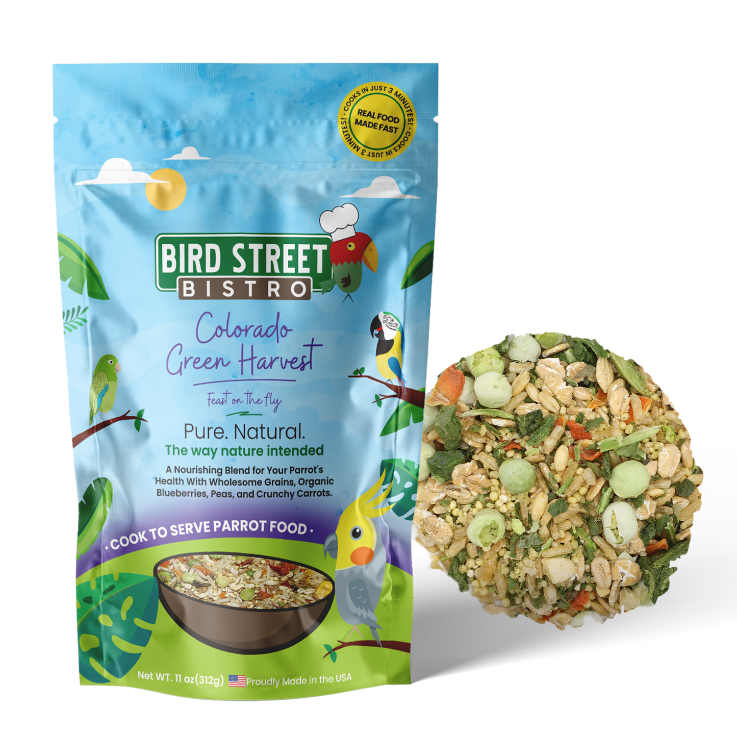 Colorado Green Harvest- Feast on The Fly Parrot Food Bird Street Bistro
