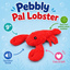 Pebbly Pal Plush Dog Toy with Squeaker 9" Pebbly Pal Lobster Dog Toys Dogline