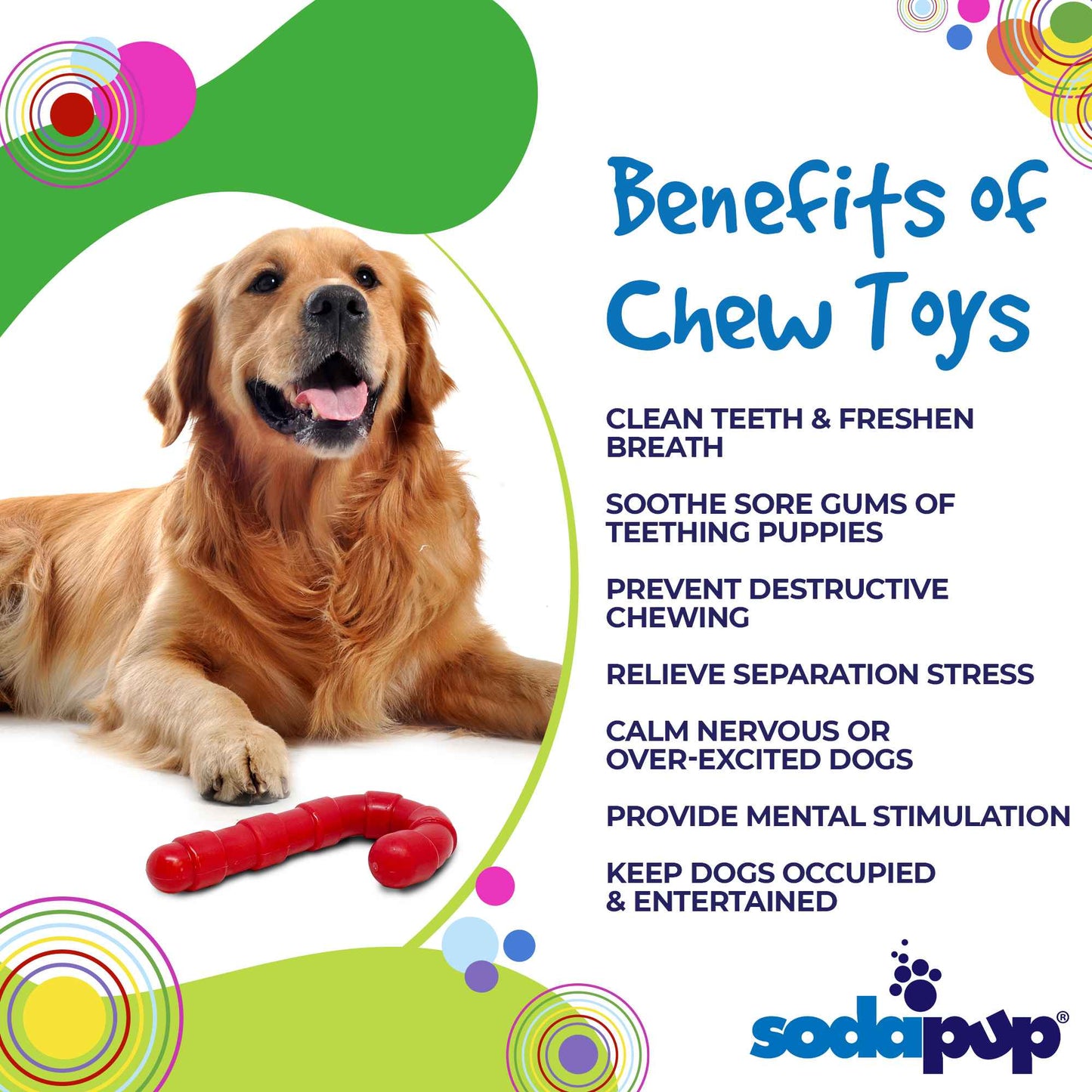 Candy Cane Nylon Dog Toy for Aggressive Chewers | USA Made | SodaPup Nylon Dog Toys SodaPup/True Dogs, LLC