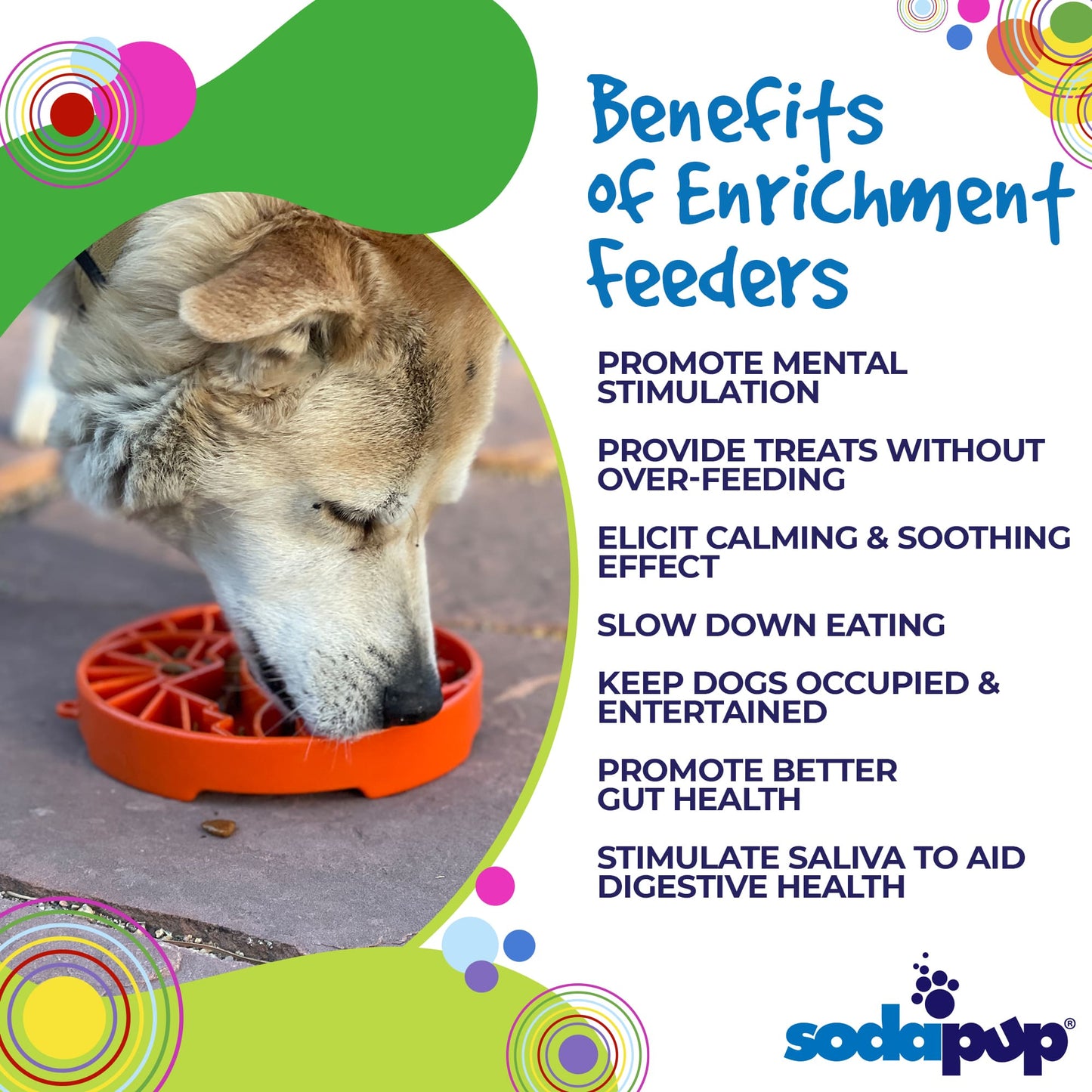 Sun and Moon eTray - Shallow Slow Feeder Dog Bowl for Enrichment | USA Made ETRAY SodaPup/True Dogs, LLC