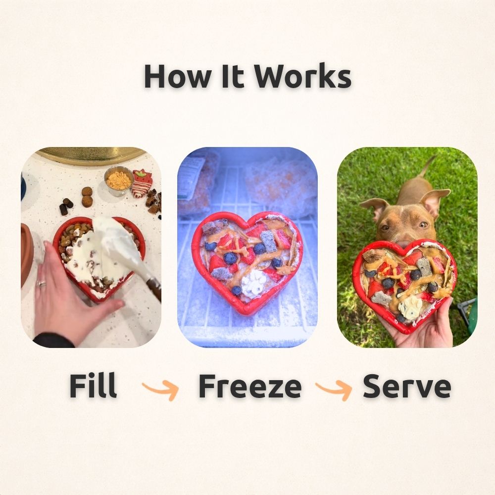 FreezHeart - Durable Heart Enrichment Chew Freezbone