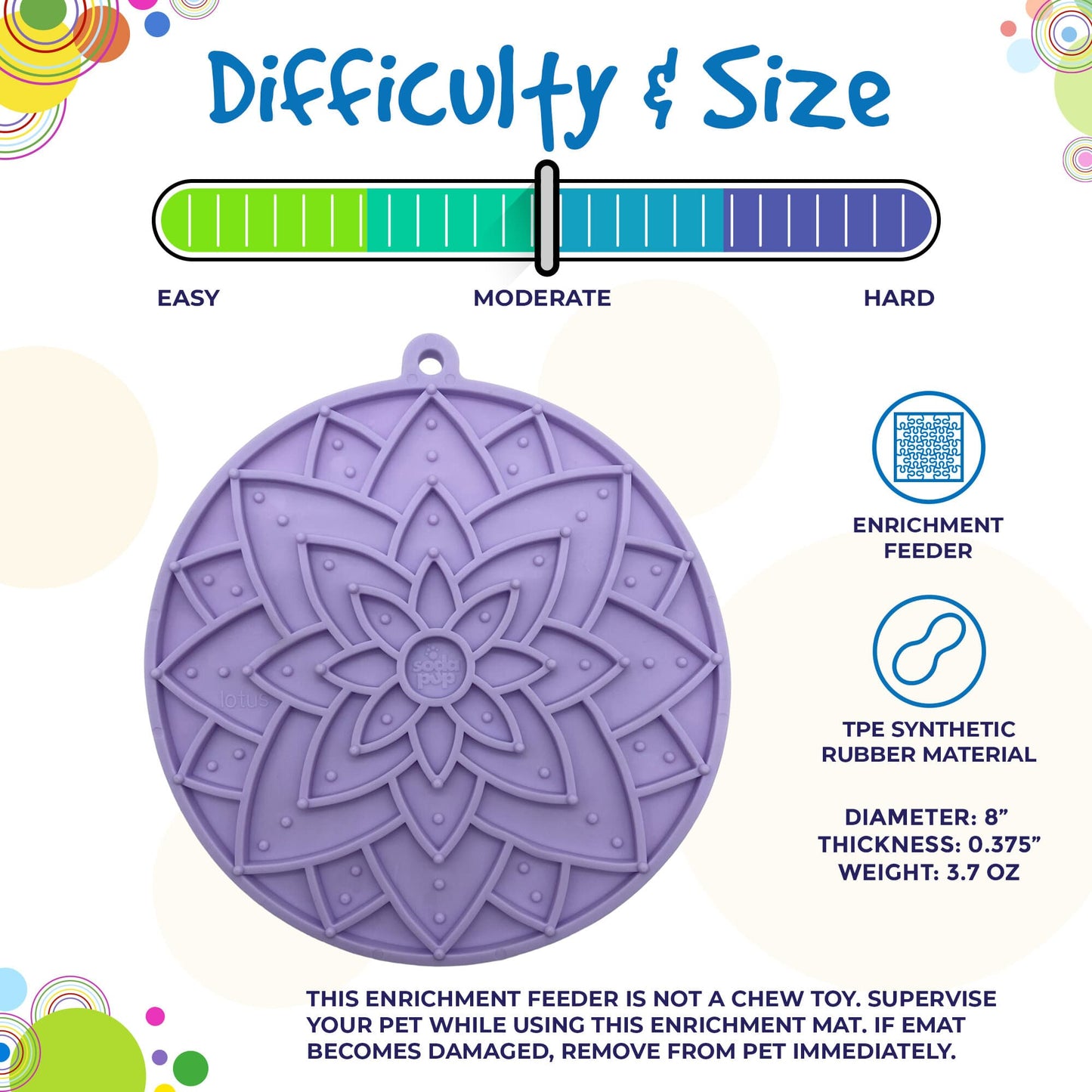 Lotus Design emat - Enrichment Lick Mat For Dogs and Cats - With Suction Cups | USA Made EMAT SodaPup/True Dogs, LLC