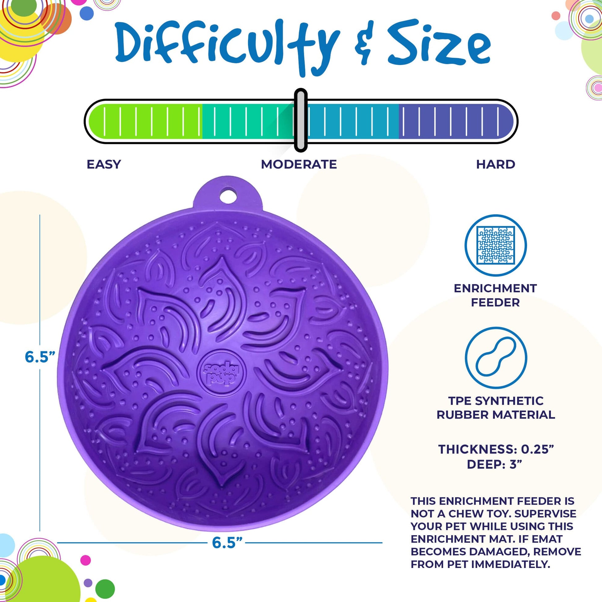 Garden of Eatin' Tipsy Bowl - Wobble Lick Mat for Dogs & Cats | USA Made EMAT SodaPup/True Dogs, LLC