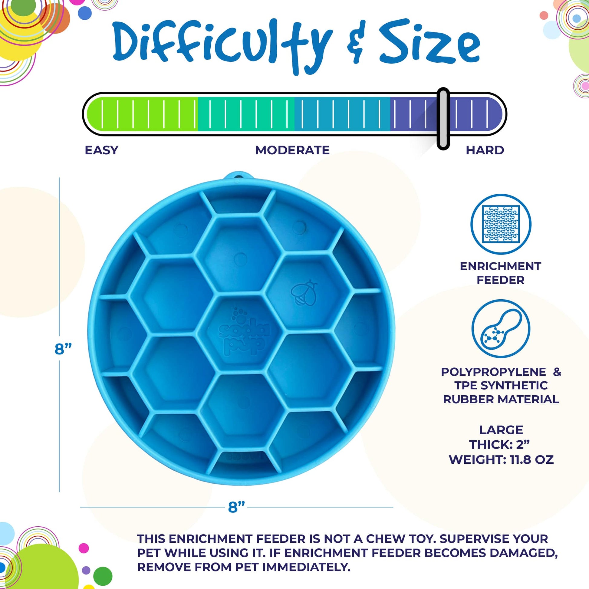 Honeycomb eBowl Deep Slow Feeder Dog Bowl for Enrichment | USA Made EBOWL SodaPup/True Dogs, LLC