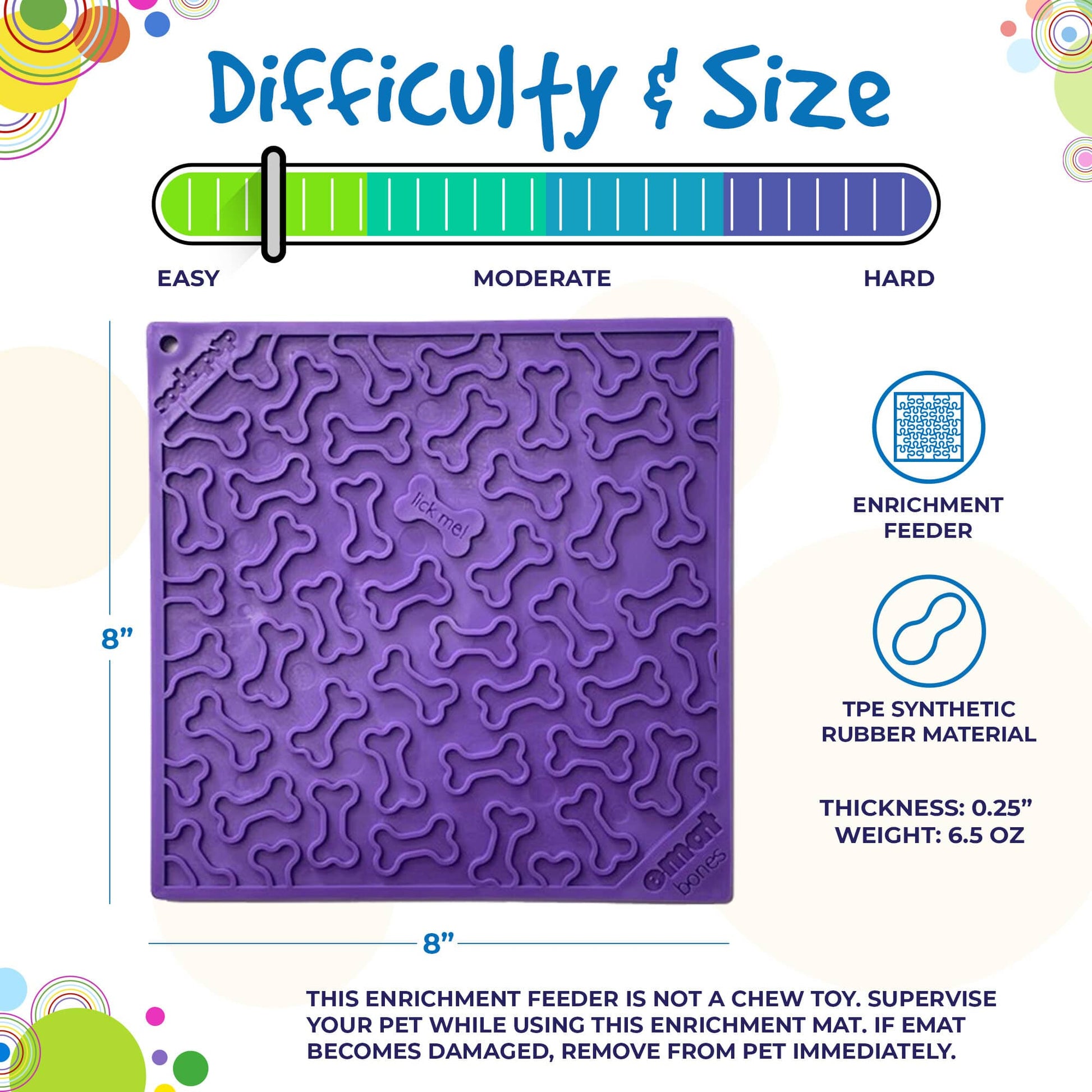 Bones eMat - Enrichment Lick Mat for Dogs and Cats | eMat Enrichment Toy for Anxiety Relief | SodaPup EMAT SodaPup/True Dogs, LLC