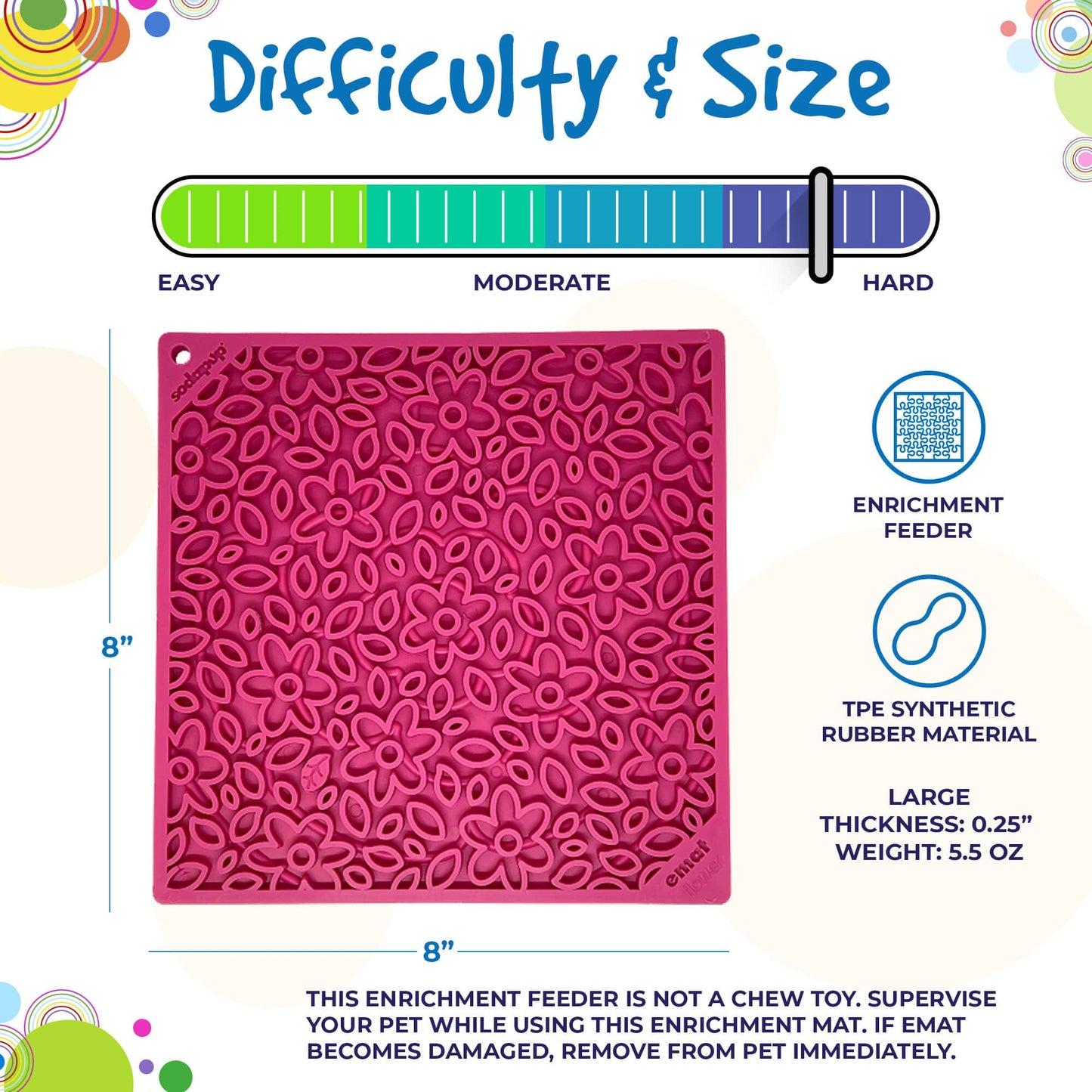 Flower Power emat - Enrichment Lick Mat for Dogs and Cats | Flower Design | USA Made EMAT SodaPup/True Dogs, LLC