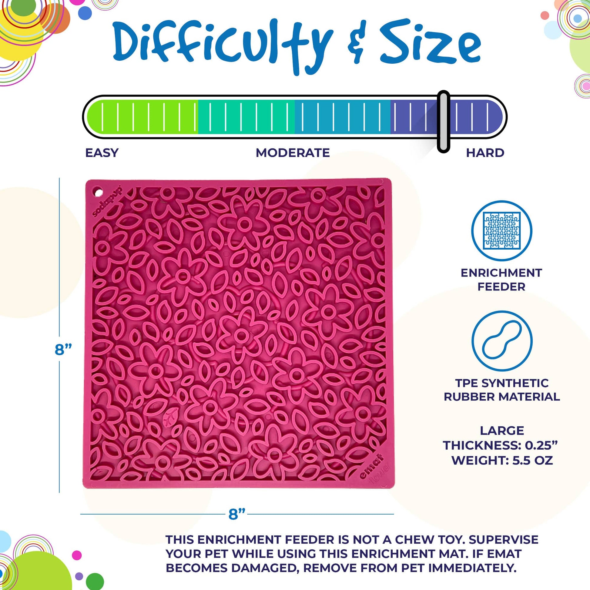 Flower Power emat - Enrichment Lick Mat for Dogs and Cats | Flower Design | USA Made EMAT SodaPup/True Dogs, LLC