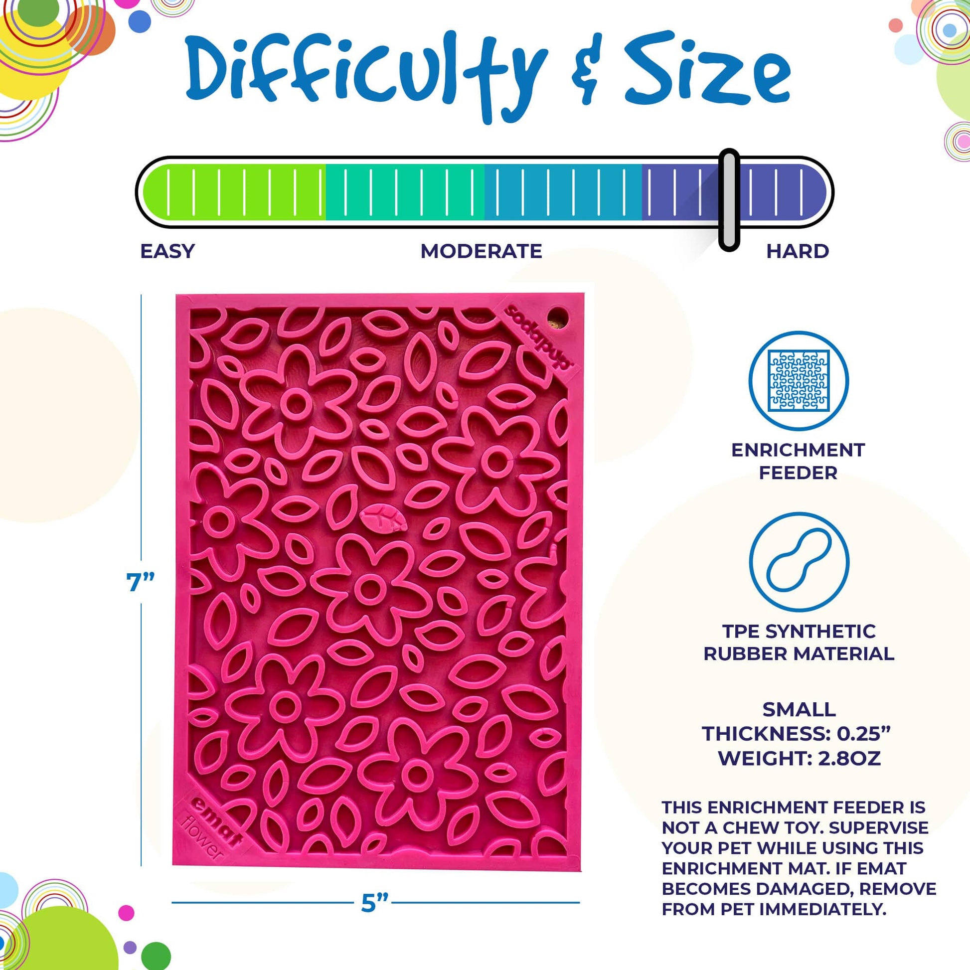 Flower Power emat - Enrichment Lick Mat for Dogs and Cats | Flower Design | USA Made EMAT SodaPup/True Dogs, LLC