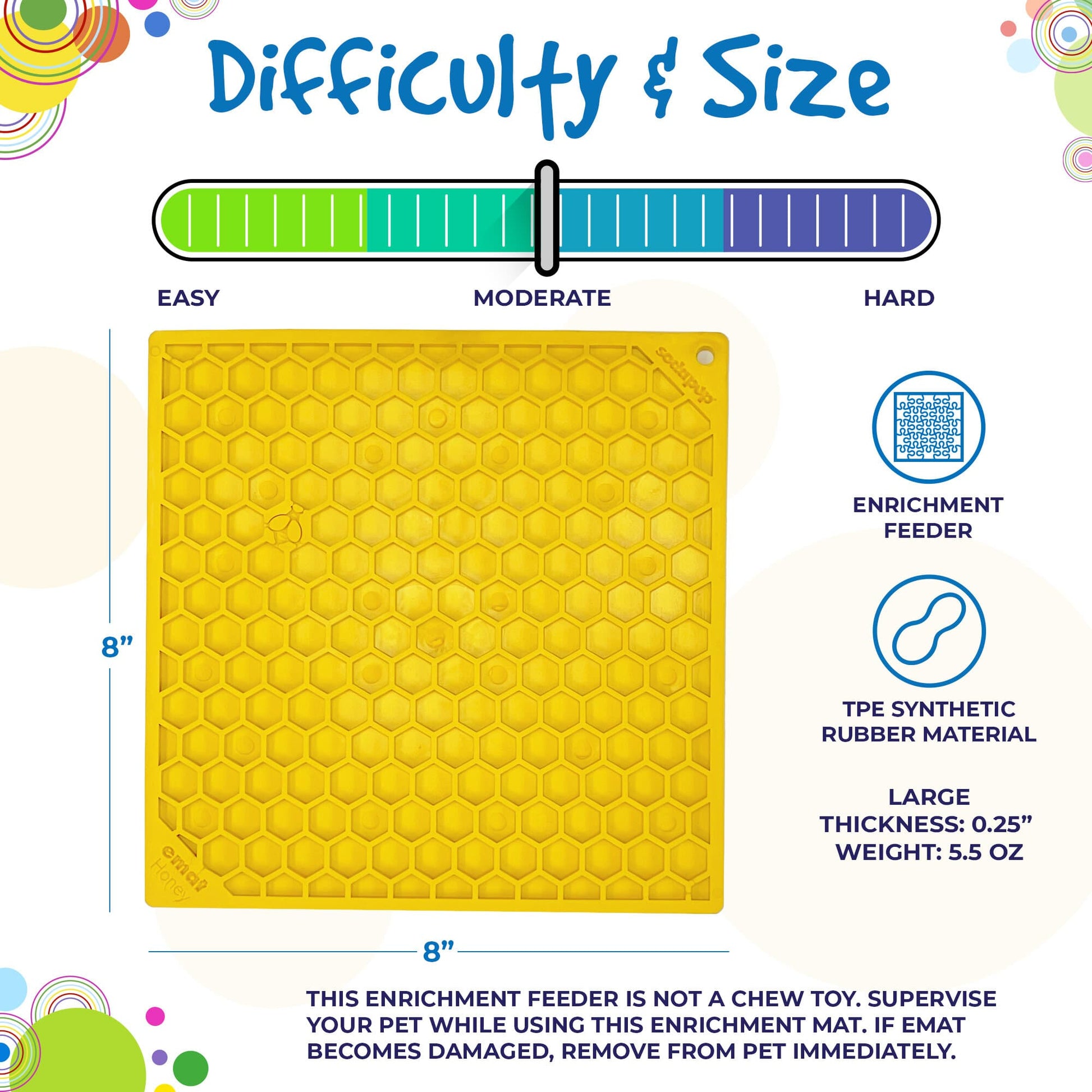 Honeycomb eMat - Enrichment Lick Mat for Dogs and Cats | eMat Enrichment Toy for Anxiety Relief | SodaPup EMAT SodaPup/True Dogs, LLC