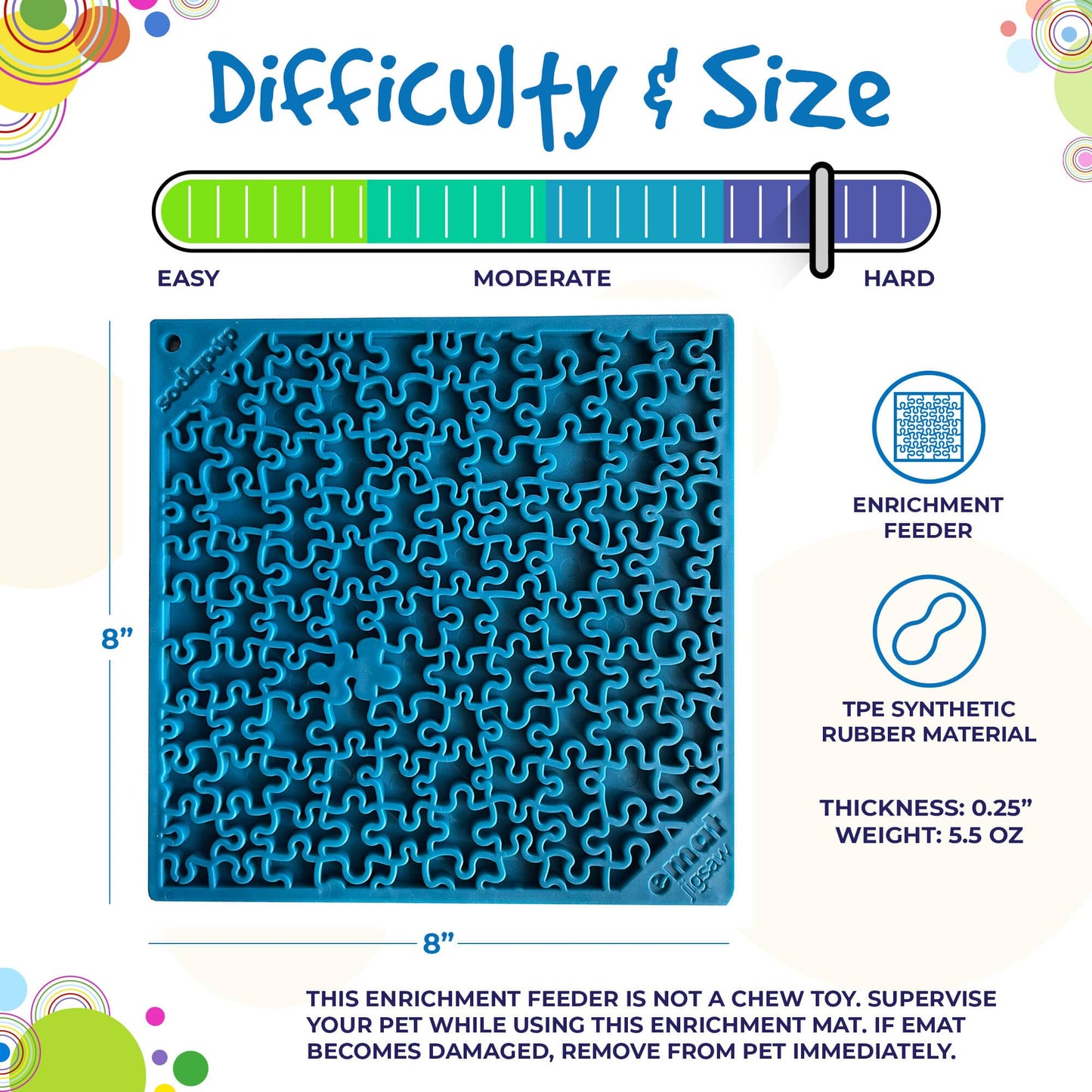 Jigsaw Puzzle eMat - Enrichment Lick Mat for Dogs and Cats | eMat Enrichment Toy for Anxiety Relief | USA Made EMAT SodaPup/True Dogs, LLC