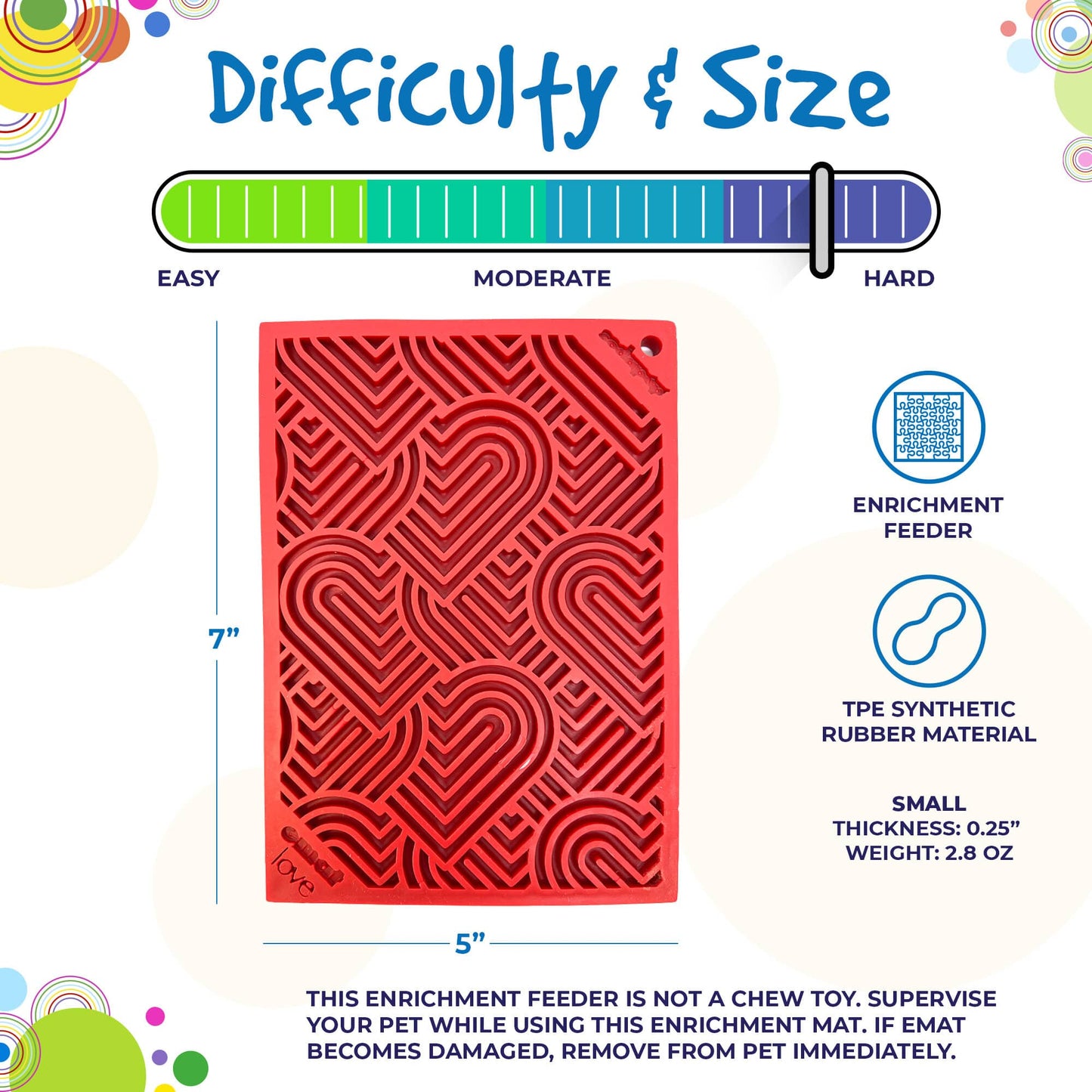 Love eMat - Enrichment Lick Mat for Dogs and Cats| Heart Design | SodaPup EMAT SodaPup/True Dogs, LLC
