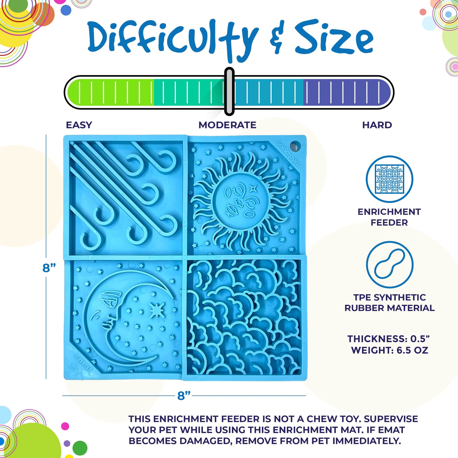 Sky eMat - Enrichment Lick Mat for Dogs and Cats | Celestial Design | SodaPup EMAT SodaPup/True Dogs, LLC