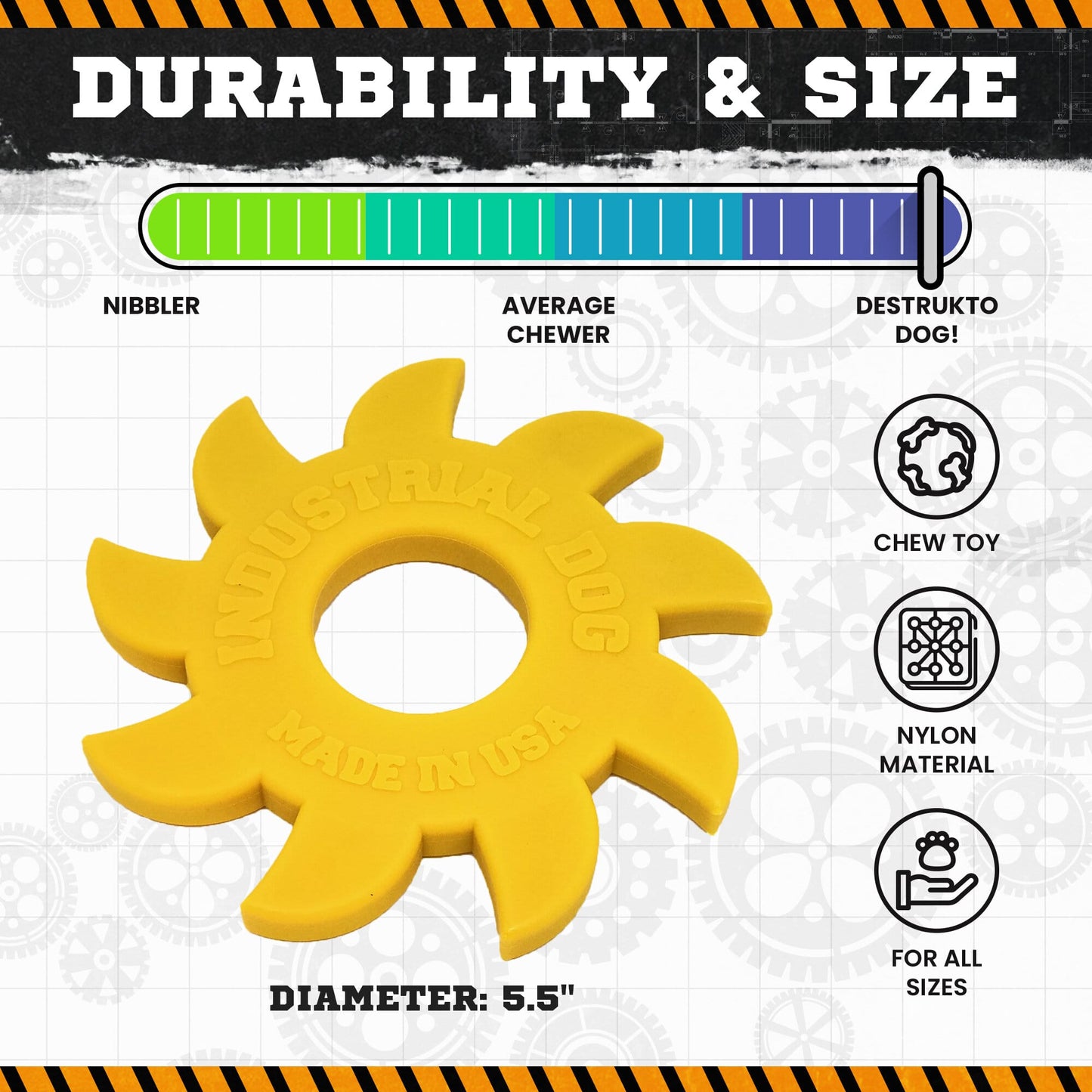Circular Saw Blade Ultra Durable Nylon Dog Chew Toy Nylon Dog Toys SodaPup/True Dogs, LLC
