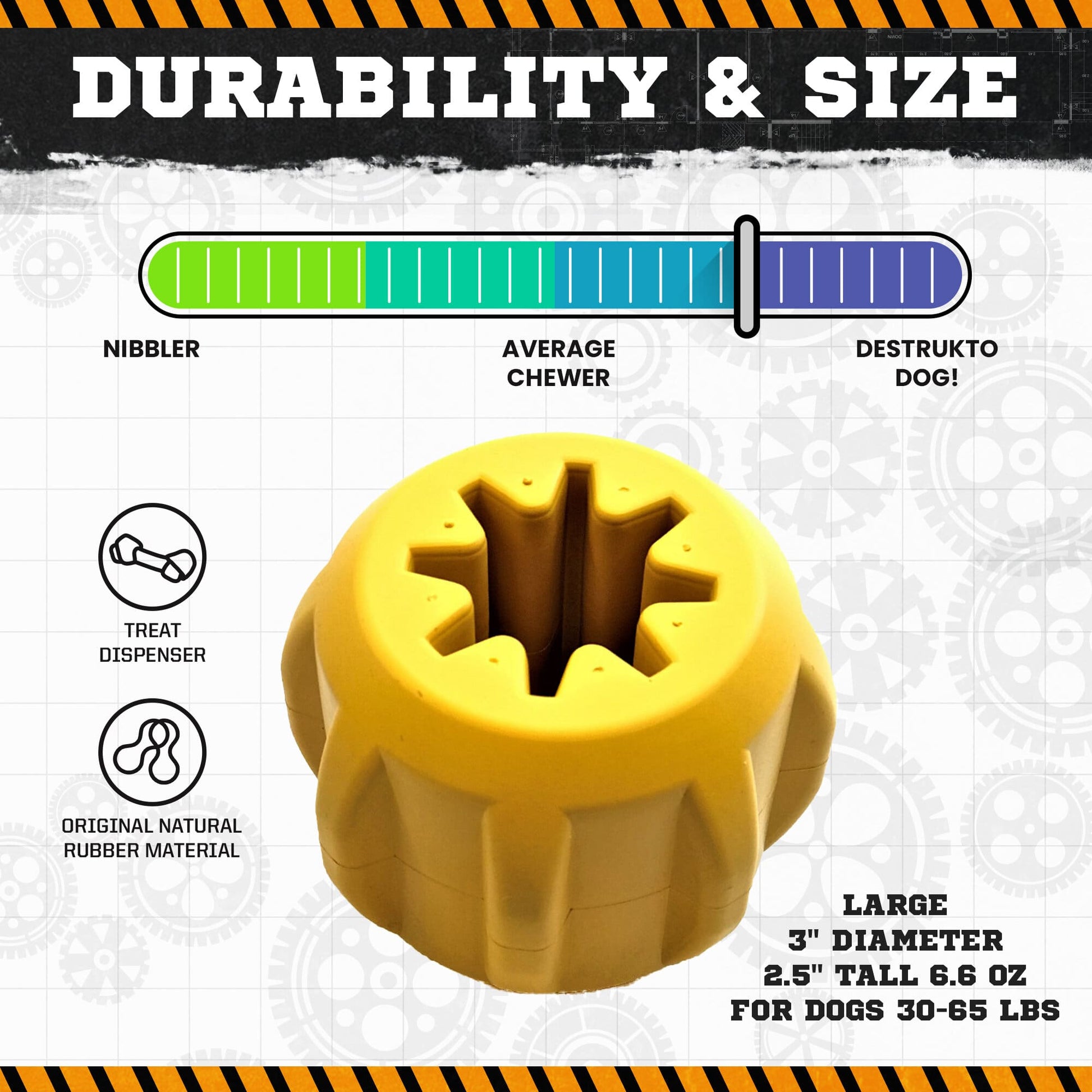 Gear eDispenser - Durable Rubber Yak Chew Holder & Treat Pocket | USA Made Rubber Dog Toys SodaPup/True Dogs, LLC