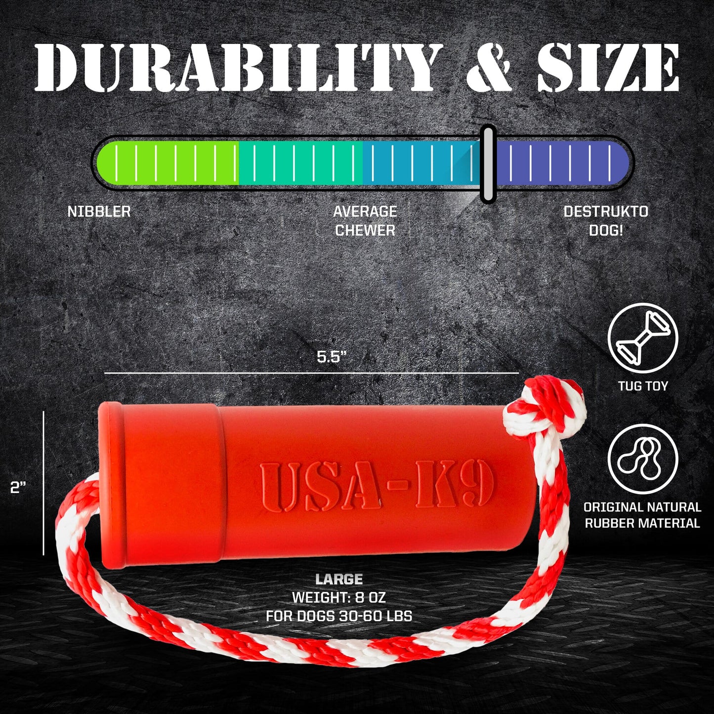 USA-K9 Firecracker Floating Training Dummy | K9 Handler Reward Toy | Red | USA Made Rubber Dog Toys SodaPup/True Dogs, LLC