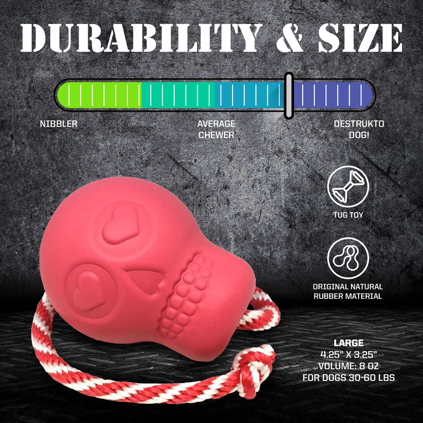 USA-K9 Skull Dog Chew Toy & Treat Dispenser - Made in USA | SodaPup Rubber Dog Toys SodaPup/True Dogs, LLC