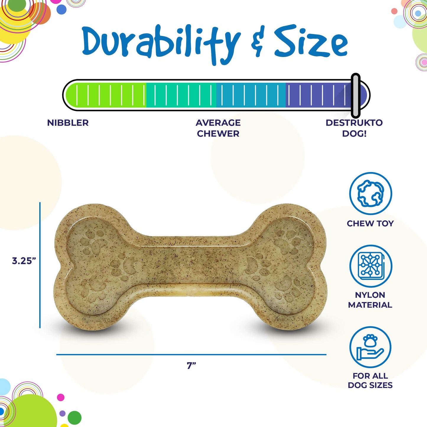 Bone eChew Ultra Durable Nylon Dog Chew Toy for Aggressive Chewers | USA Made Nylon Dog Toys SodaPup/True Dogs, LLC