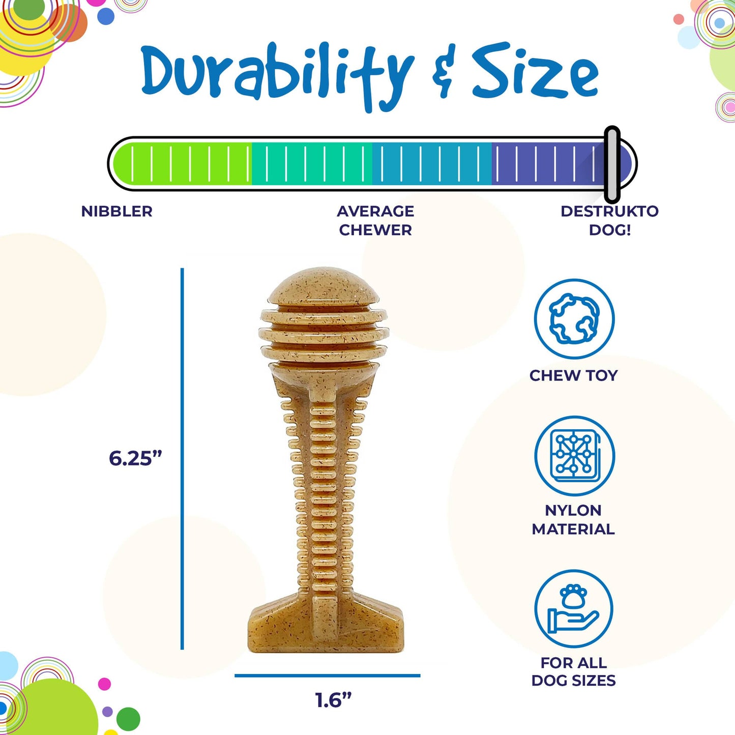 Honey Bone Dental Tower Nylon Chew Toy for Aggressive Chewers | USA Made Nylon Dog Toys SodaPup/True Dogs, LLC