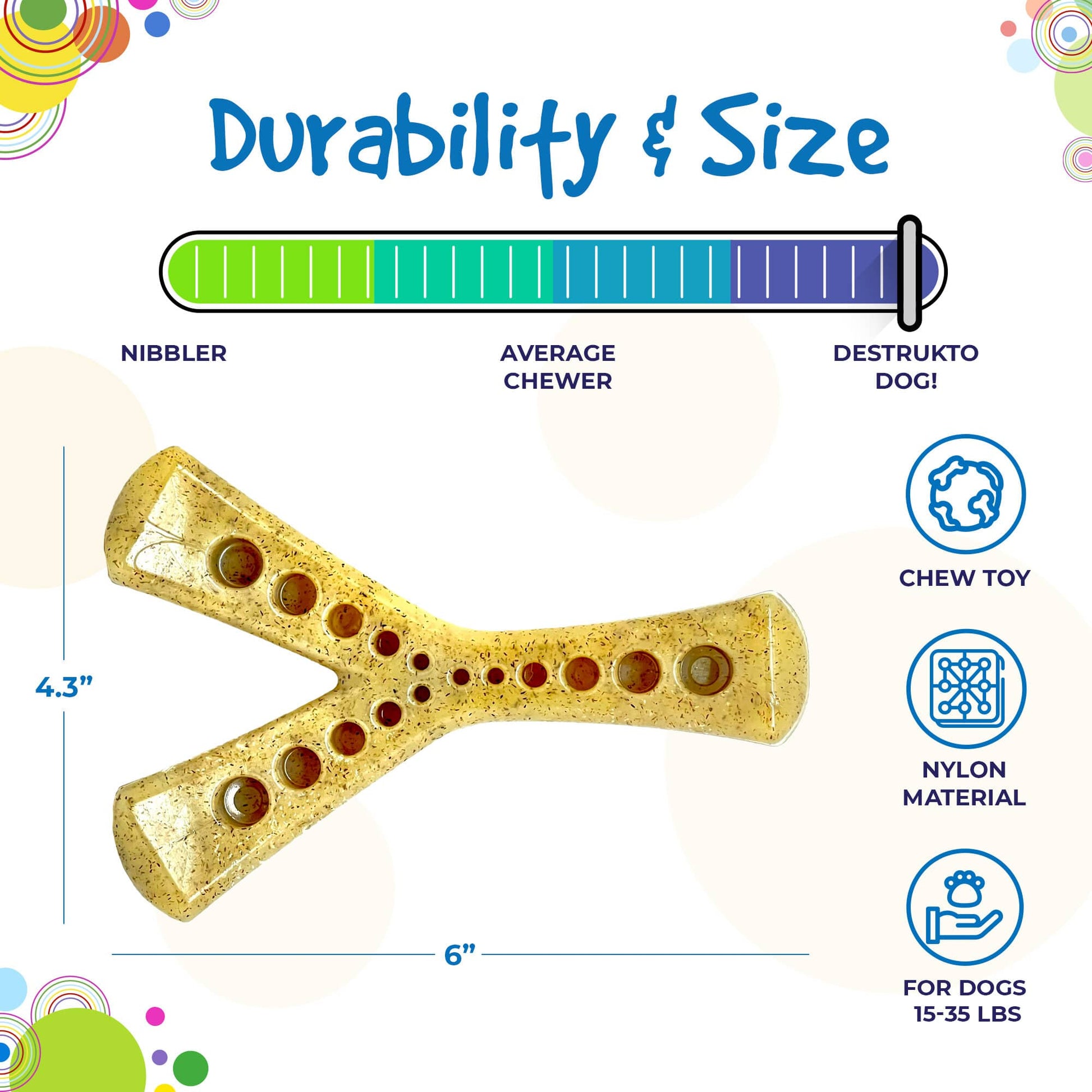 MOD Wishbone Nylon Dog Chew Toy for Aggressive Chewers | USA Made Nylon Dog Toys SodaPup/True Dogs, LLC