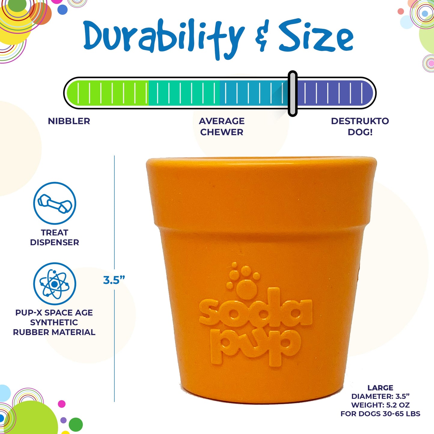 Large Flower Pot eCup Dog Treat Dispenser | Durable USA-Made Enrichment Toy | SodaPup Rubber Dog Toys SodaPup/True Dogs, LLC