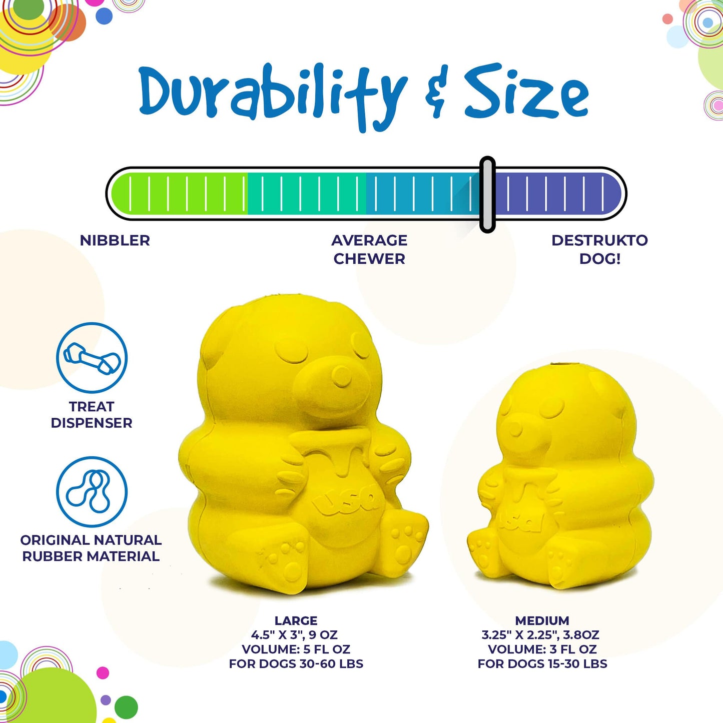 Honey Bear eDispenser - Durable Rubber Treat Dispenser for Dogs | USA Made Rubber Dog Toys SodaPup/True Dogs, LLC