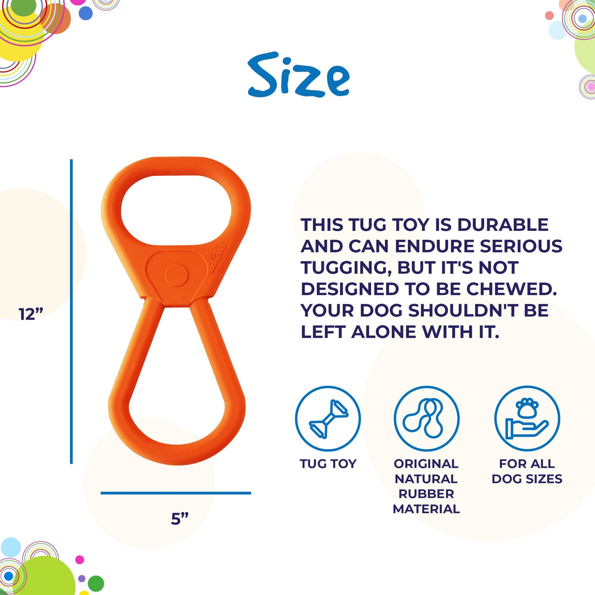 Pop Top Rubber Tug Toy for Interactive Play | Heavy Chewers | USA Made | SodaPup Rubber Dog Toys SodaPup/True Dogs, LLC