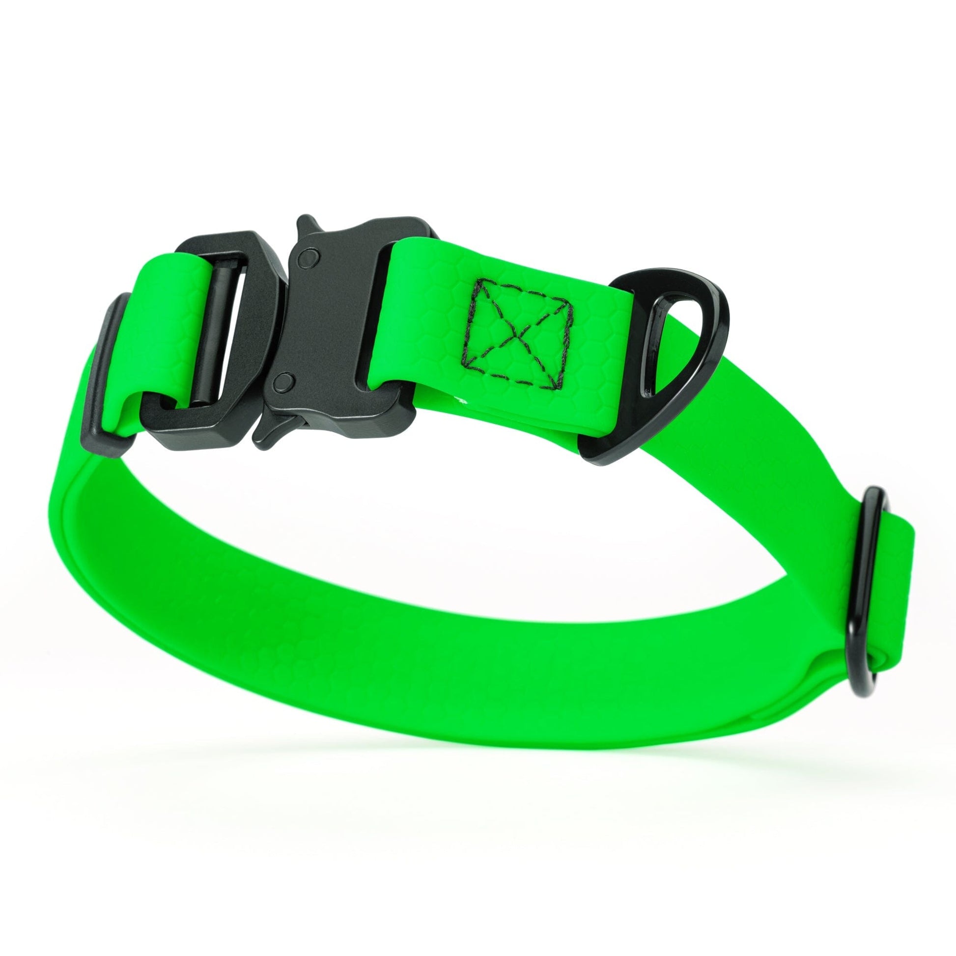 Waterproof Dog Collar with Metal Stab-Lock Buckle Tropical Green Dog Collars Dogline