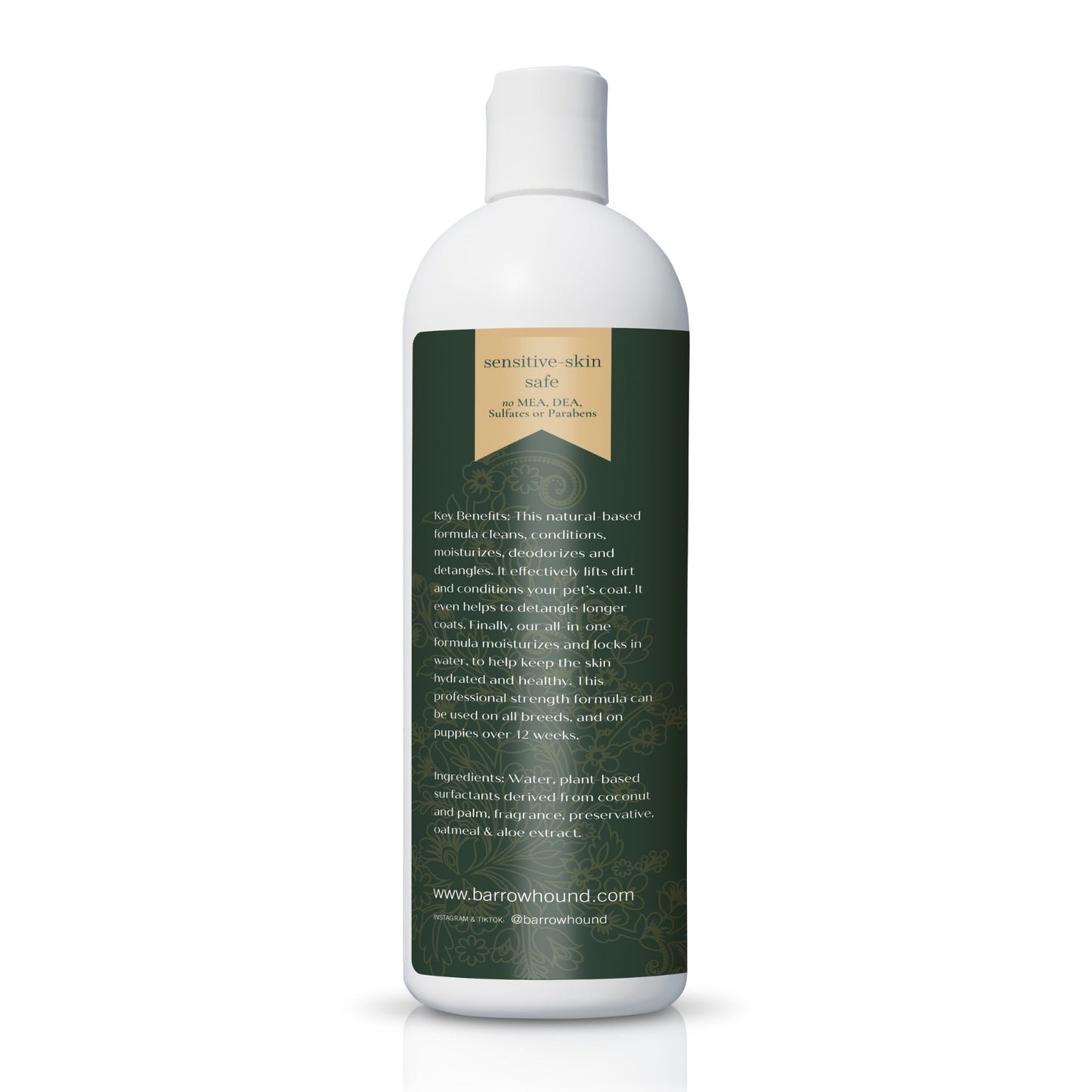 5-in-1 Dog Shampoo – Cleans, Conditions, Deodorizes, Moisturizes & Detangles – with Coconut, Oatmeal & Aloe – for Sensitive Skin – 16 fl oz Shampoo Barrow & Hound