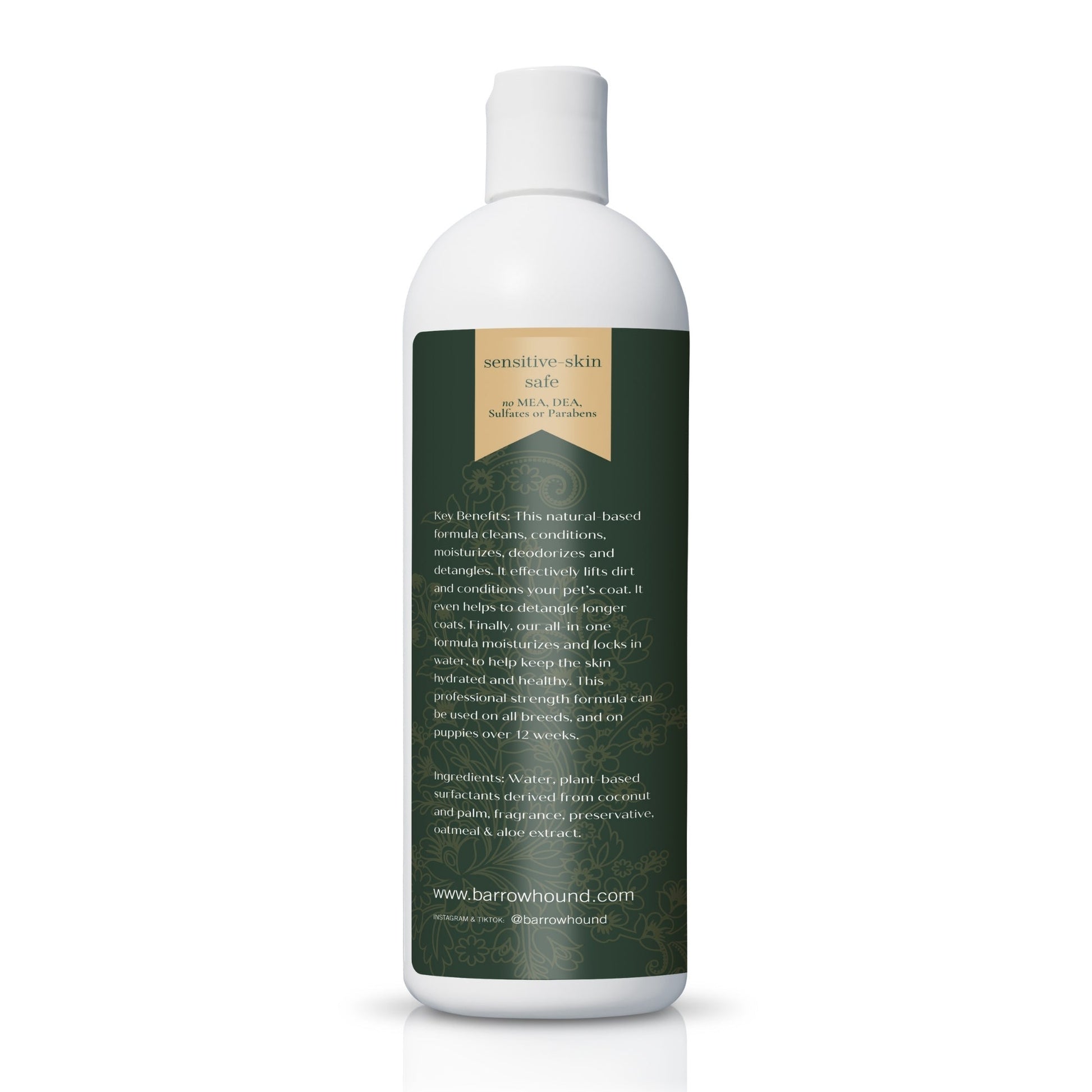 5-in-1 Dog Shampoo – Cleans, Conditions, Deodorizes, Moisturizes & Detangles – with Coconut, Oatmeal & Aloe – for Sensitive Skin – 16 fl oz Shampoo Barrow & Hound