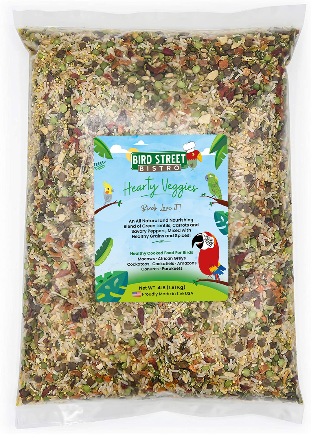 Hearty Veggies 4 lbs Parrot Food Bird Street Bistro