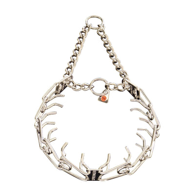 Herm Sprenger - ULTRA-PLUS Training Collar with Center-Plate and Assembly Chain - Stainless Steel Gauge 4.00 mm X Length 25 in (63 cm) with O-ring Collars, Prong/Pinch Dog Collars Dogline