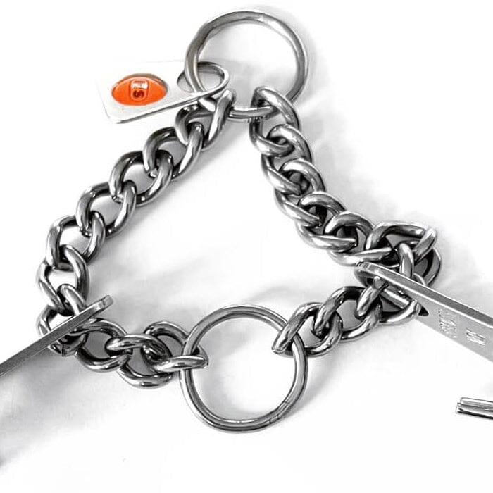 Herm Sprenger - MICRO-PLUS Training Collar with Center-Plate and Assembly Chain – Stainless steel Collars, Prong/Pinch Dog Collars Dogline