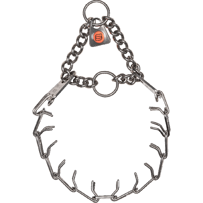 Herm Sprenger - MICRO-PLUS Training Collar with Center-Plate and Assembly Chain – Stainless steel 2 rings Collars, Prong/Pinch Dog Collars Dogline