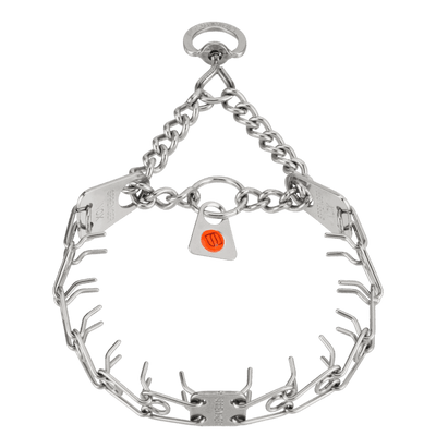 Herm Sprenger - MICRO-PLUS Training Collar with Center-Plate and Assembly Chain – Stainless steel 1 ring and 1 swivel Collars, Prong/Pinch Dog Collars Dogline