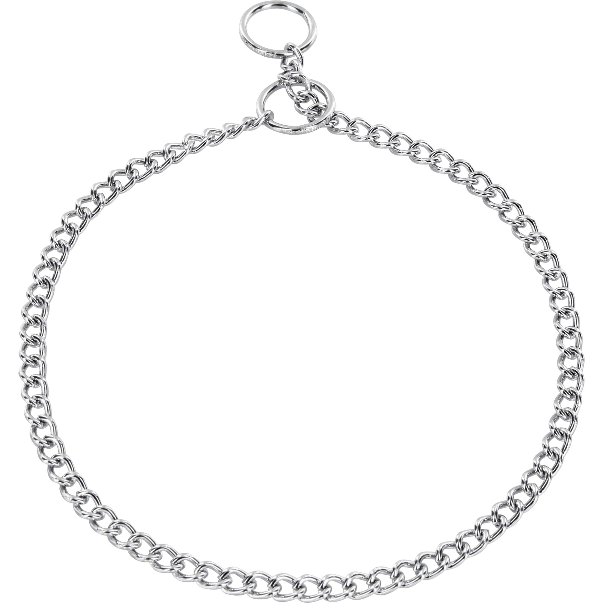 Herm Sprenger - Choke Chain Collar - Short Round Links - Chrome, 1.5 mm Gauge 1.5mm x 22" (55cm) Collars, Choke Chain Dog Collars Dogline
