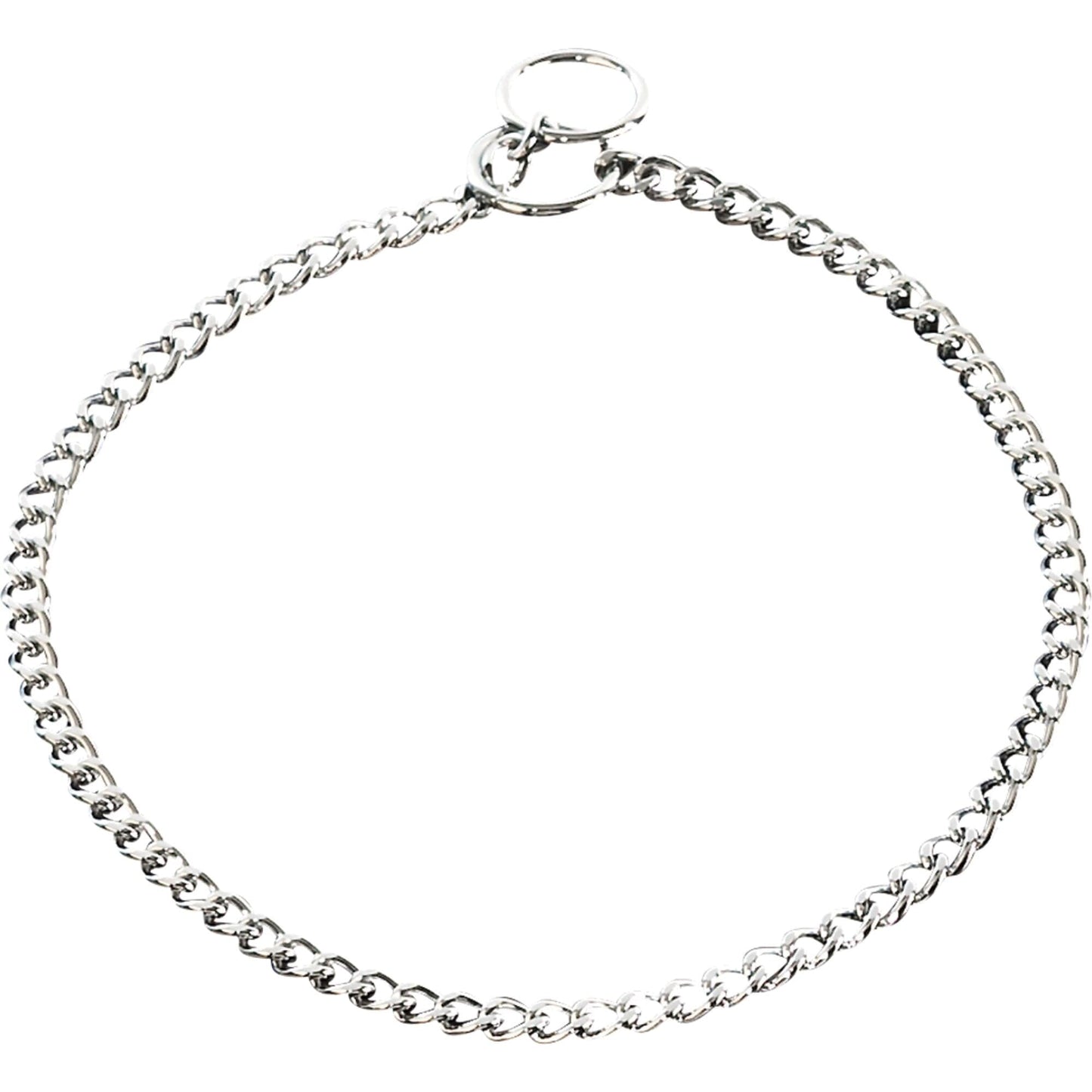 Herm Sprenger - Choke Chain Collar - Short Flat Polished Links - Chrome, 1.5 mm Gauge 1.5mm x 22" (55cm) Collars, Choke Chain Dog Collars Dogline