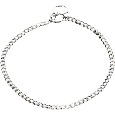 Herm Sprenger - Choke Chain Collar - Short Flat Polished Links - Chrome, 1.5 mm Gauge 1.5mm x 22" (55cm) Collars, Choke Chain Dog Collars Dogline